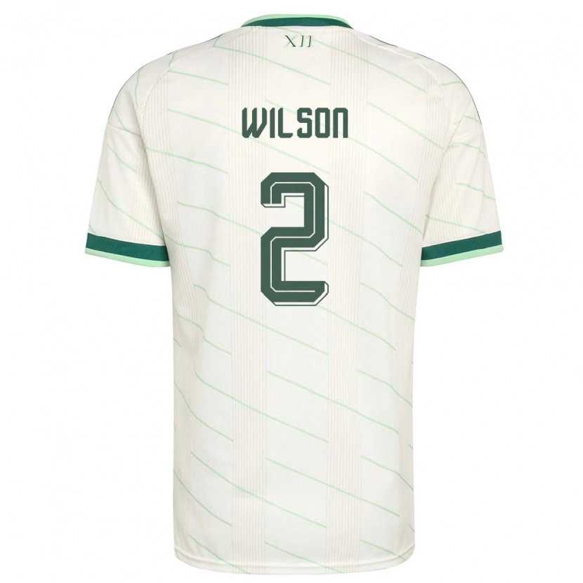 Danxenレディース北アイルランドBen Wilson#2白 緑アウェイシャツ26-28ジャージーユニフォーム