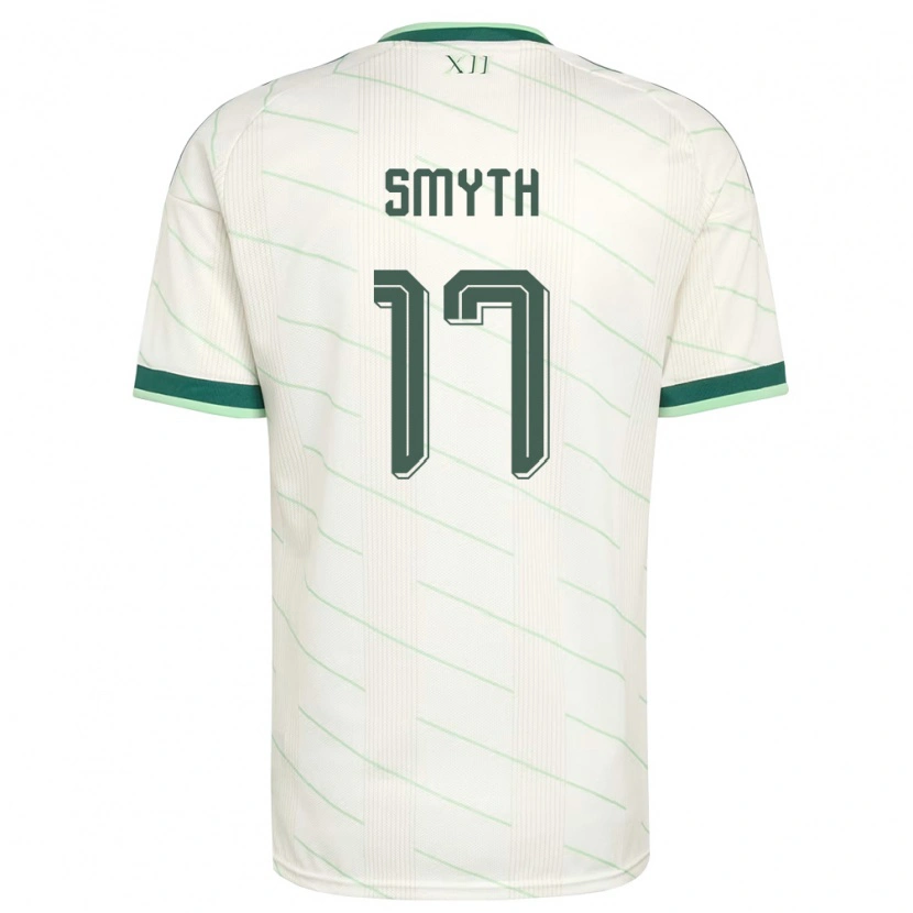 Danxenレディース北アイルランドCasey Smyth#17白 緑アウェイシャツ26-28ジャージーユニフォーム