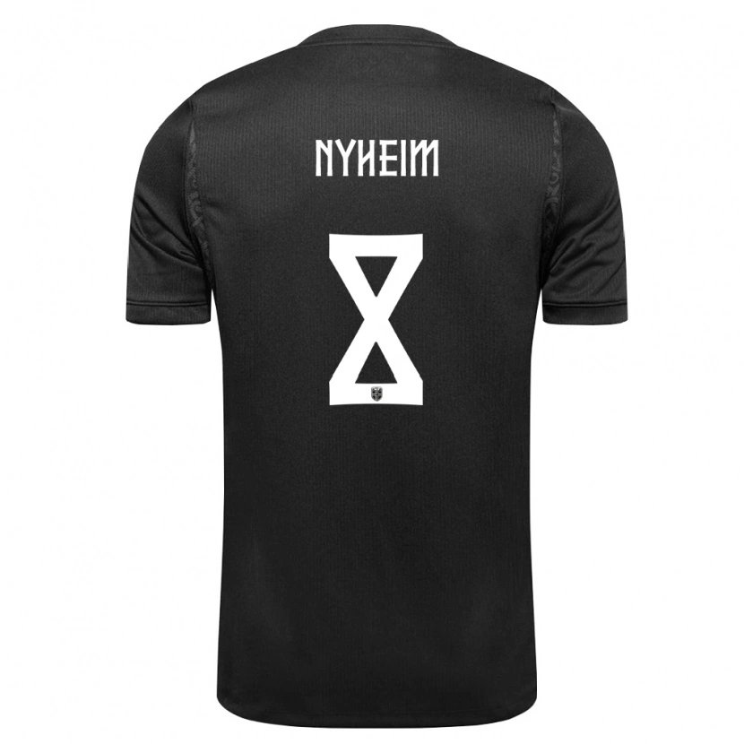 DanxenレディースノルウェーGustav Nyheim#8黒アウェイシャツ26-28ジャージーユニフォーム