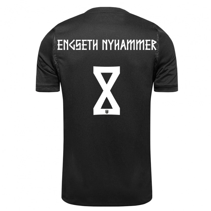 DanxenレディースノルウェーTroy Engseth Nyhammer#8黒アウェイシャツ26-28ジャージーユニフォーム
