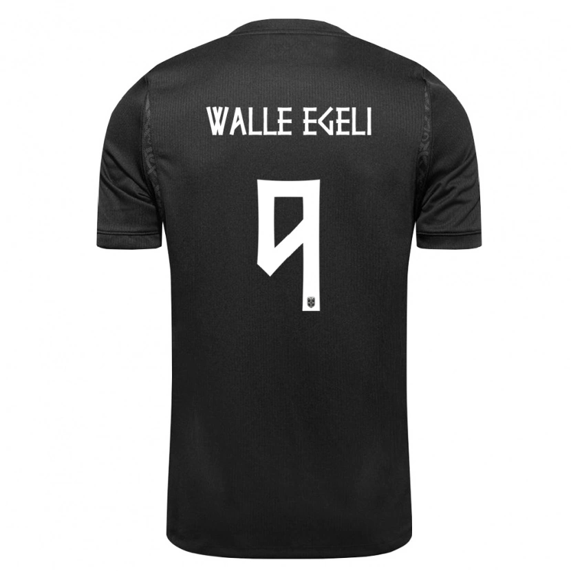 DanxenレディースノルウェーSindre Walle Egeli#9黒アウェイシャツ26-28ジャージーユニフォーム
