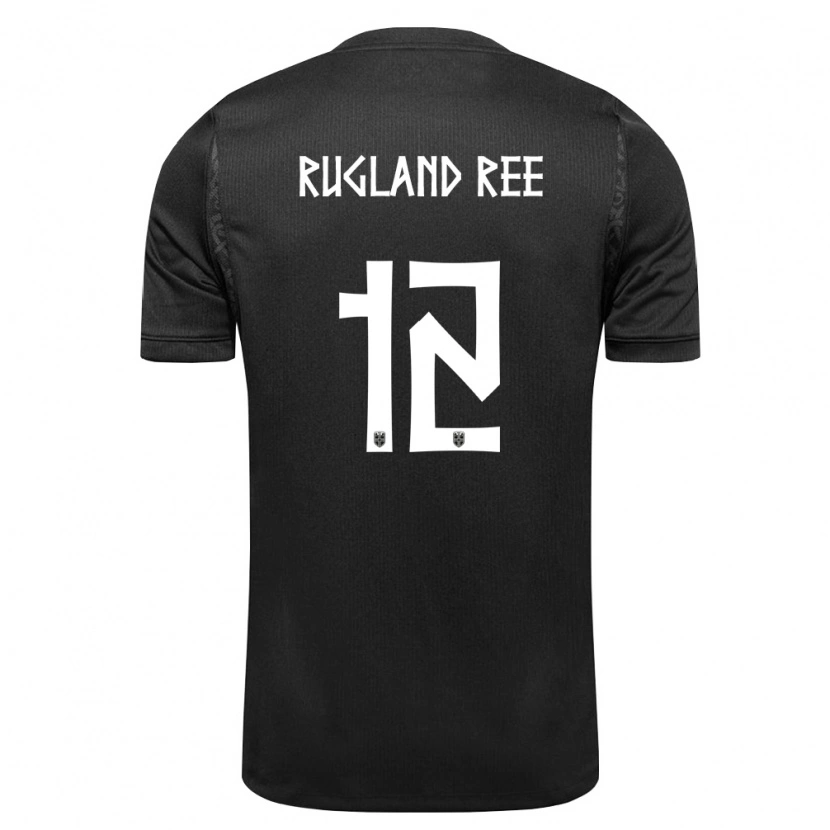 DanxenレディースノルウェーMagnus Rugland Ree#12黒アウェイシャツ26-28ジャージーユニフォーム