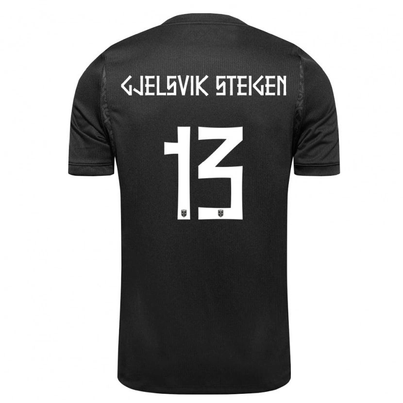 DanxenレディースノルウェーRasmus Gjelsvik Steigen#13黒アウェイシャツ26-28ジャージーユニフォーム