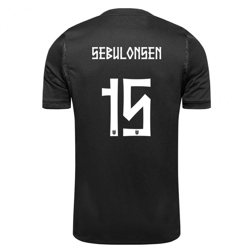 DanxenレディースノルウェーSebastian Sebulonsen#15黒アウェイシャツ26-28ジャージーユニフォーム