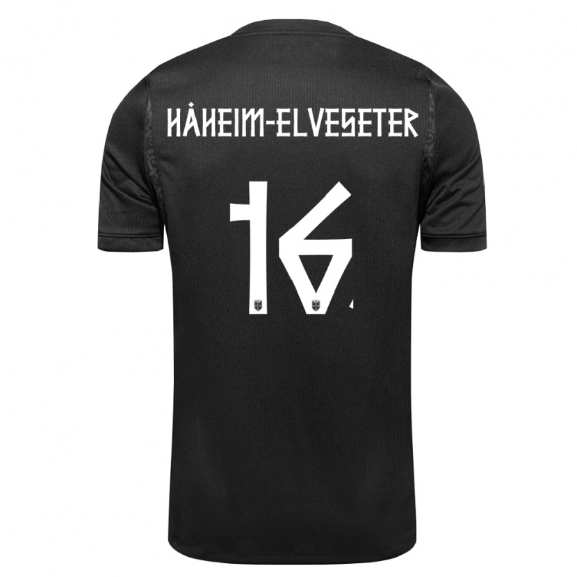 DanxenレディースノルウェーMartin Håheim-Elveseter#16黒アウェイシャツ26-28ジャージーユニフォーム