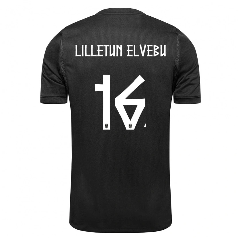DanxenレディースノルウェーAleksander Lilletun Elvebu#16黒アウェイシャツ26-28ジャージーユニフォーム