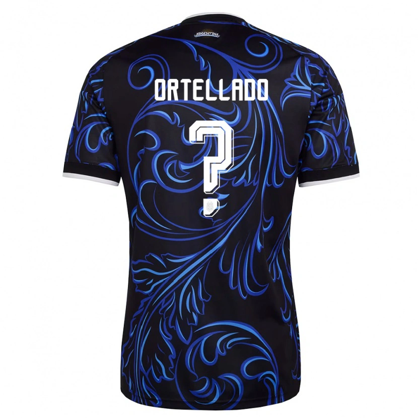 DanxenレディースアルゼンチンFacundo Ortellado#0黒 白 空色アウェイシャツ26-28ジャージーユニフォーム