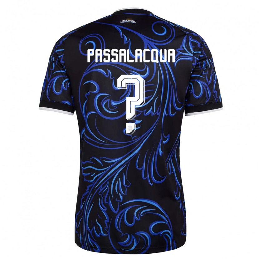 DanxenレディースアルゼンチンRamiro Passalacqua#0黒 白 空色アウェイシャツ26-28ジャージーユニフォーム