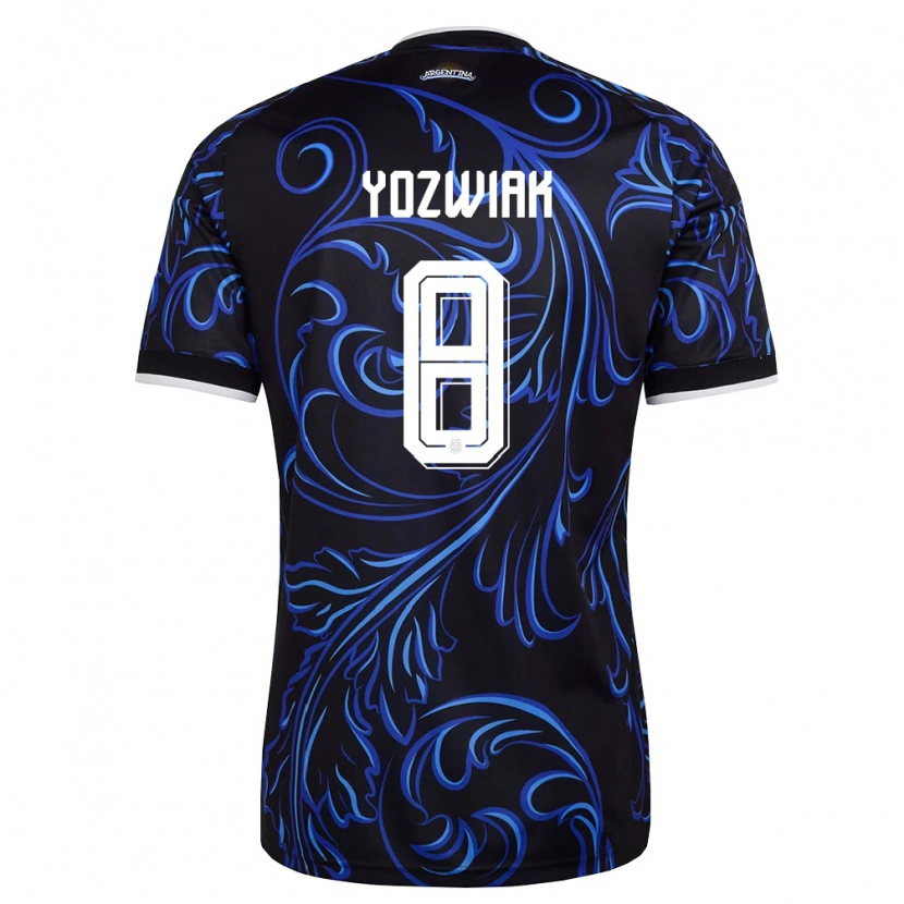 DanxenレディースアルゼンチンFacundo Yozwiak#8黒 白 空色アウェイシャツ26-28ジャージーユニフォーム