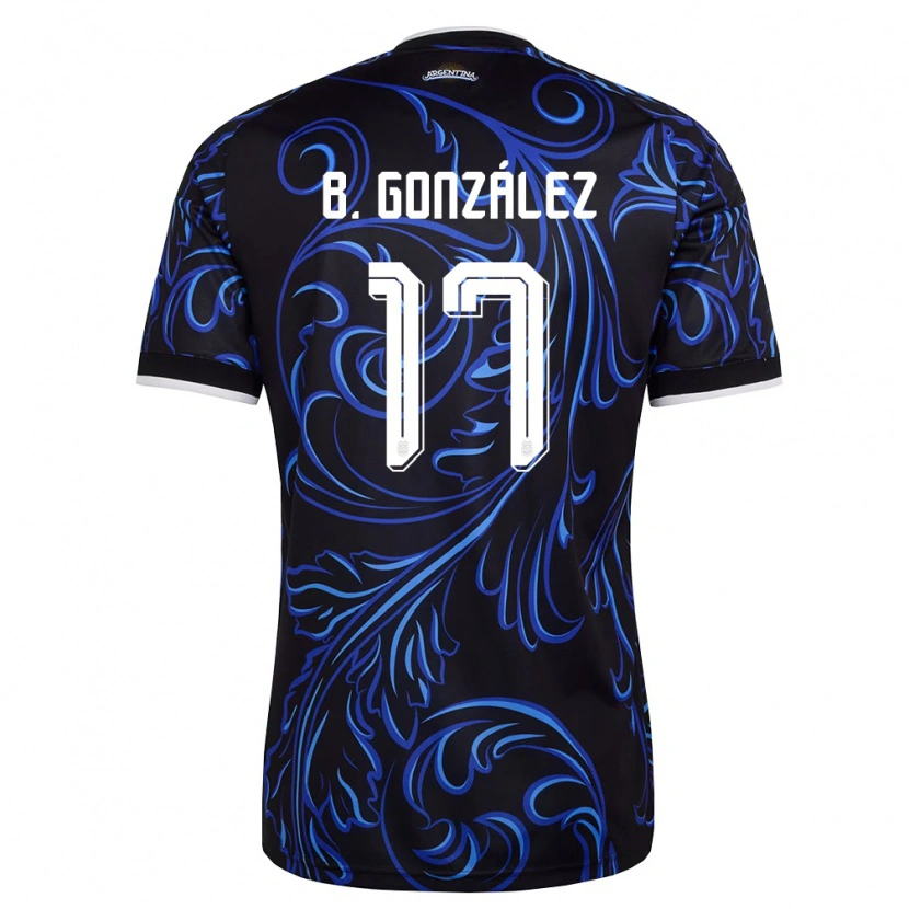 DanxenレディースアルゼンチンBautista González#17黒 白 空色アウェイシャツ26-28ジャージーユニフォーム