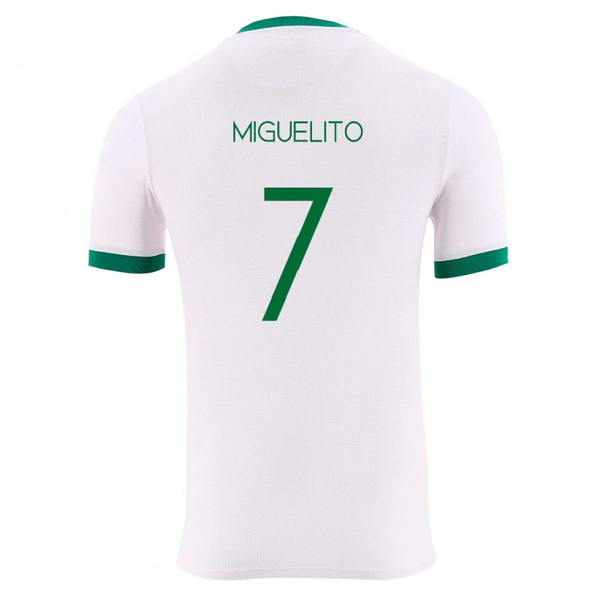 DanxenレディースボリビアMiguelito#7白 緑 赤アウェイシャツ26-28ジャージーユニフォーム