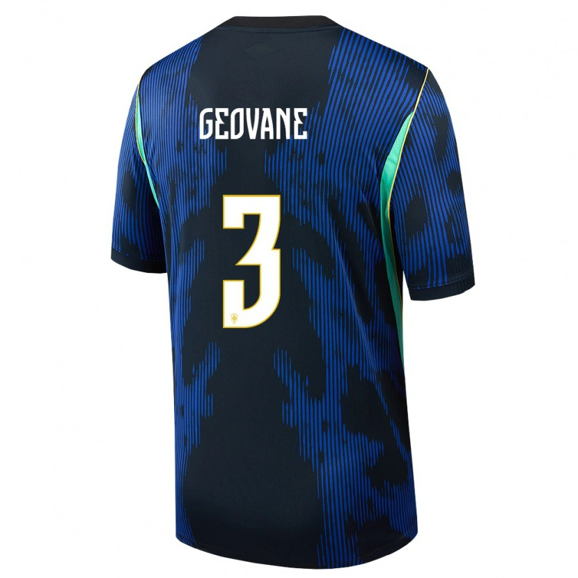 DanxenレディースブラジルGeovane#3青 紺 黄アウェイシャツ26-28ジャージーユニフォーム