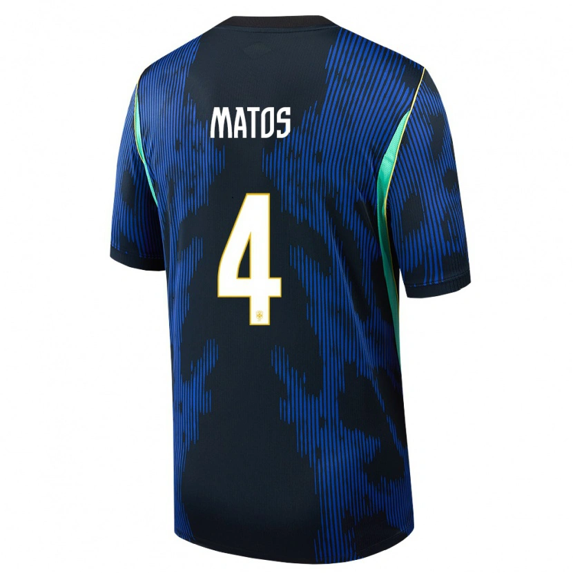 DanxenレディースブラジルRyan Matos#4青 紺 黄アウェイシャツ26-28ジャージーユニフォーム
