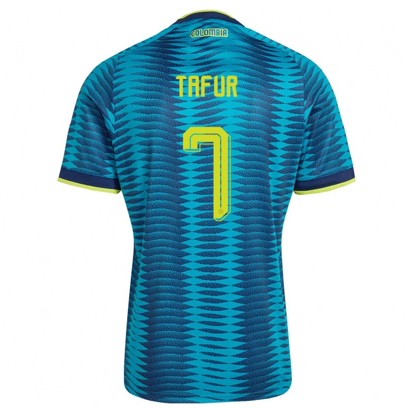 DanxenレディースコロンビアLuis Tafur#7青 紺 黄アウェイシャツ26-28ジャージーユニフォーム