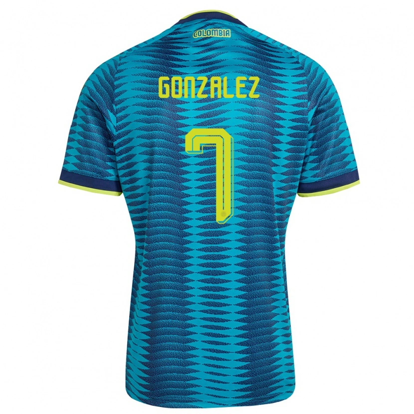 DanxenレディースコロンビアCelis González#7青 紺 黄アウェイシャツ26-28ジャージーユニフォーム