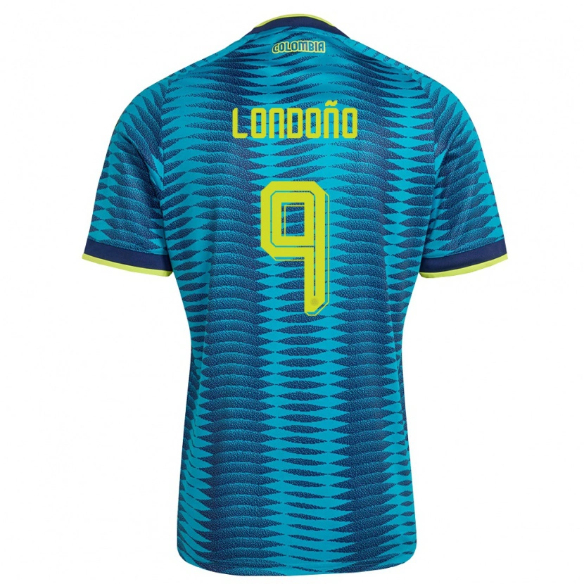 DanxenレディースコロンビアSantiago Londoño#9青 紺 黄アウェイシャツ26-28ジャージーユニフォーム