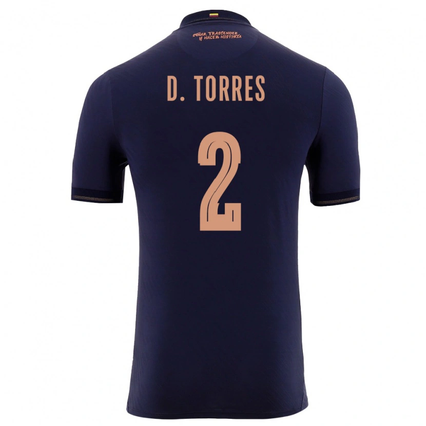 DanxenレディースエクアドルDarío Torres#2紺 金アウェイシャツ26-28ジャージーユニフォーム