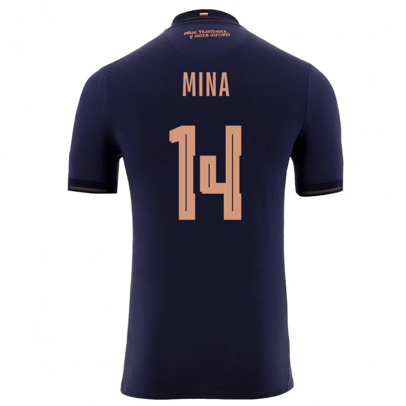 DanxenレディースエクアドルJulio Mina#14紺 金アウェイシャツ26-28ジャージーユニフォーム