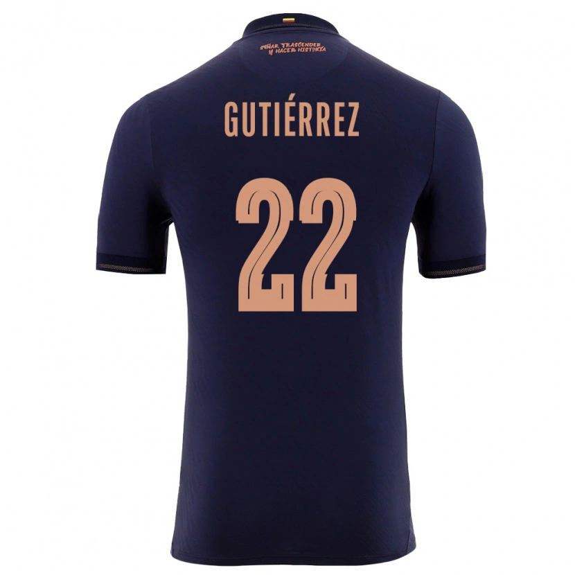 Danxenレディースエクアドルメラニー・グティエレス#22紺 金アウェイシャツ26-28ジャージーユニフォーム