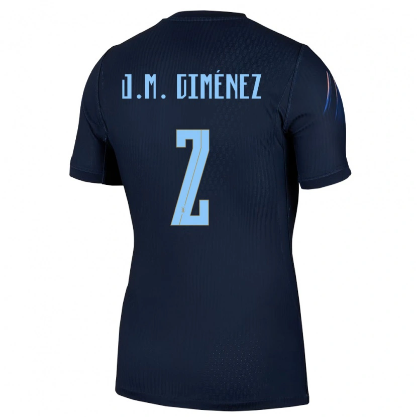 Danxenレディースウルグアイホセ・マリア・ヒメネス#2黒 青アウェイシャツ26-28ジャージーユニフォーム