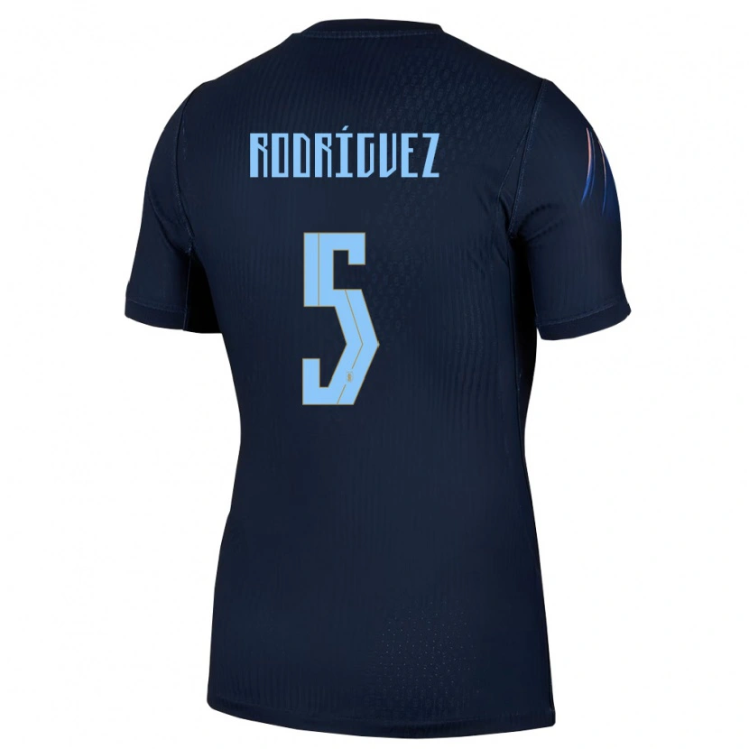 DanxenレディースウルグアイJuan Rodríguez#5黒 青アウェイシャツ26-28ジャージーユニフォーム