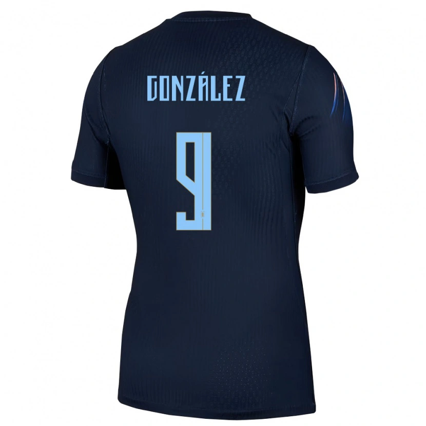 Danxenレディースウルグアイパメラ・ゴンザレス#9黒 青アウェイシャツ26-28ジャージーユニフォーム