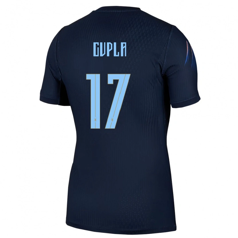 DanxenレディースウルグアイRenzo Cupla#17黒 青アウェイシャツ26-28ジャージーユニフォーム