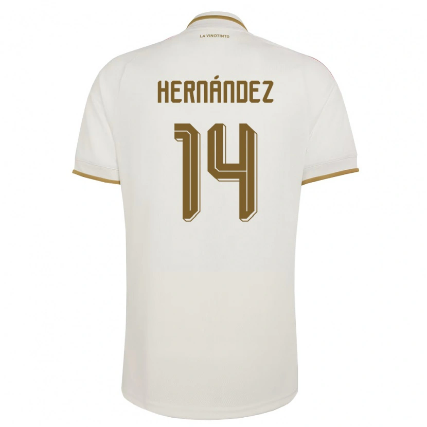 DanxenレディースベネズエラJosé Hernández#14オフホワイト 黄アウェイシャツ26-28ジャージーユニフォーム