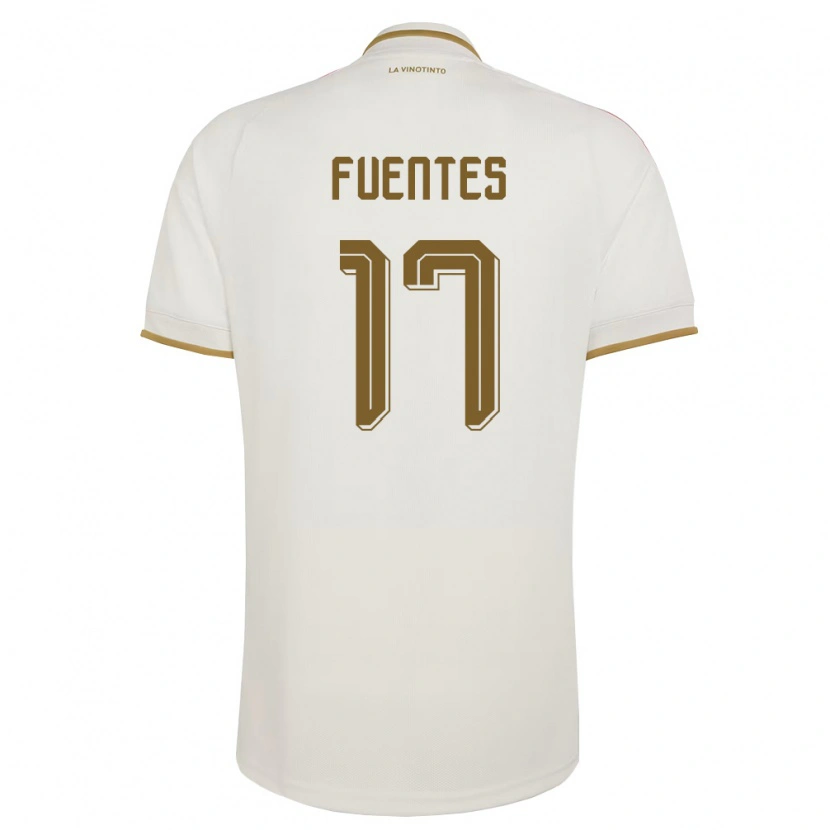 DanxenレディースベネズエラAarón Fuentes#17オフホワイト 黄アウェイシャツ26-28ジャージーユニフォーム