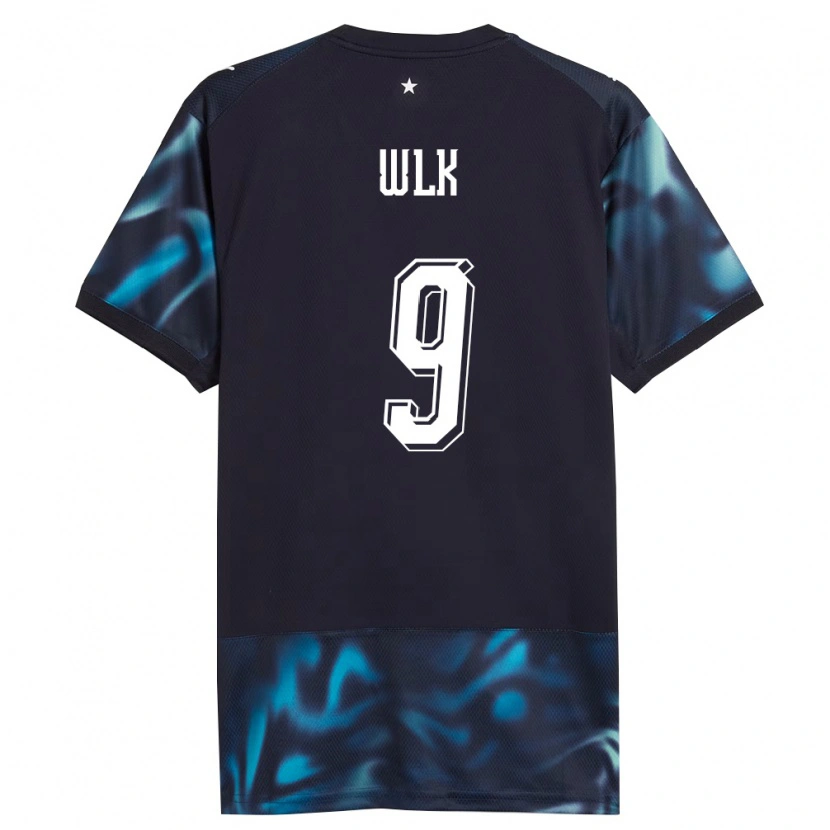 DanxenレディースパラグアイAllan Wlk#9紺 空色アウェイシャツ26-28ジャージーユニフォーム