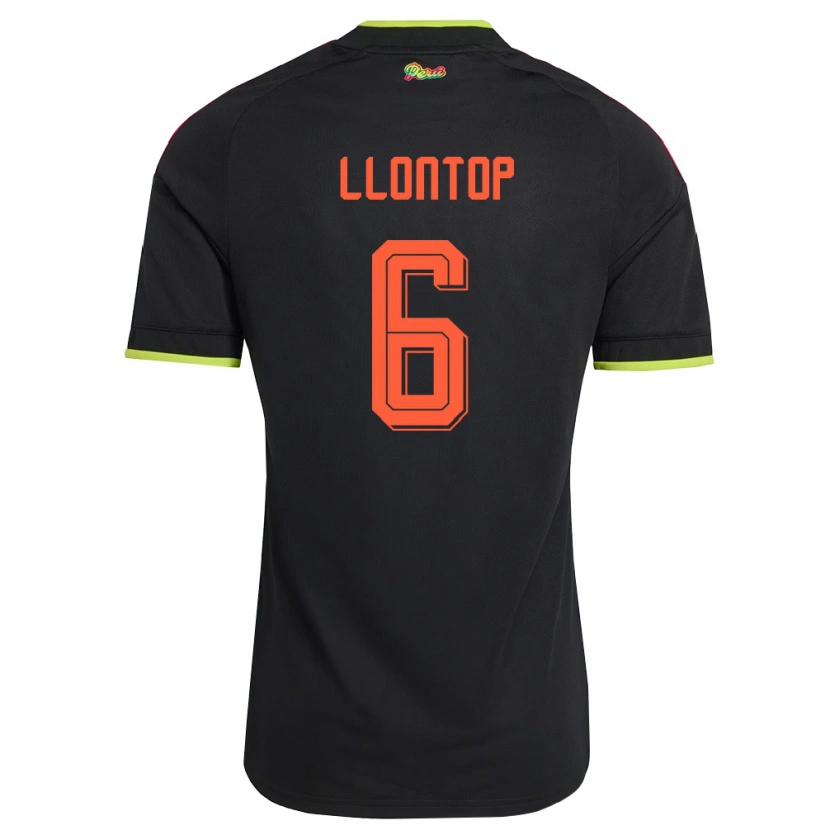 DanxenレディースペルーMathías Llontop#6黒 黄 ピンクアウェイシャツ26-28ジャージーユニフォーム