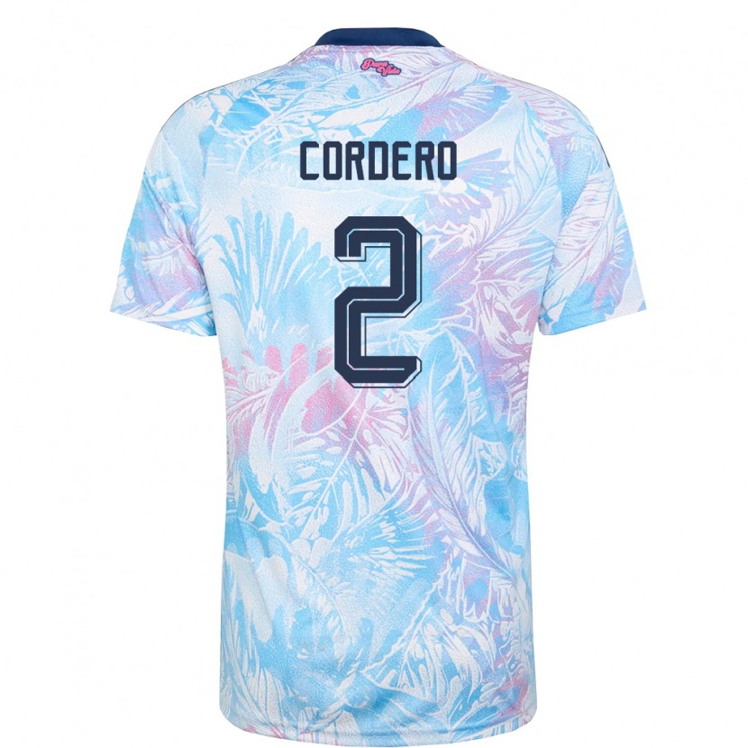 DanxenレディースコスタリカMatías Cordero#2空色 紺 ピンクアウェイシャツ26-28ジャージーユニフォーム