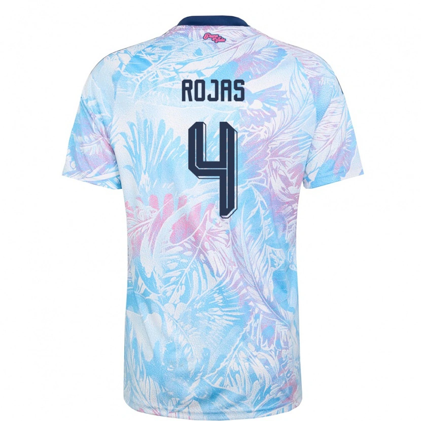 DanxenレディースコスタリカAndrid Rojas#4空色 紺 ピンクアウェイシャツ26-28ジャージーユニフォーム