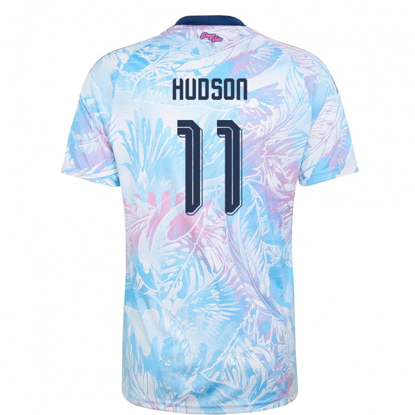 DanxenレディースコスタリカAbner Hudson#11空色 紺 ピンクアウェイシャツ26-28ジャージーユニフォーム