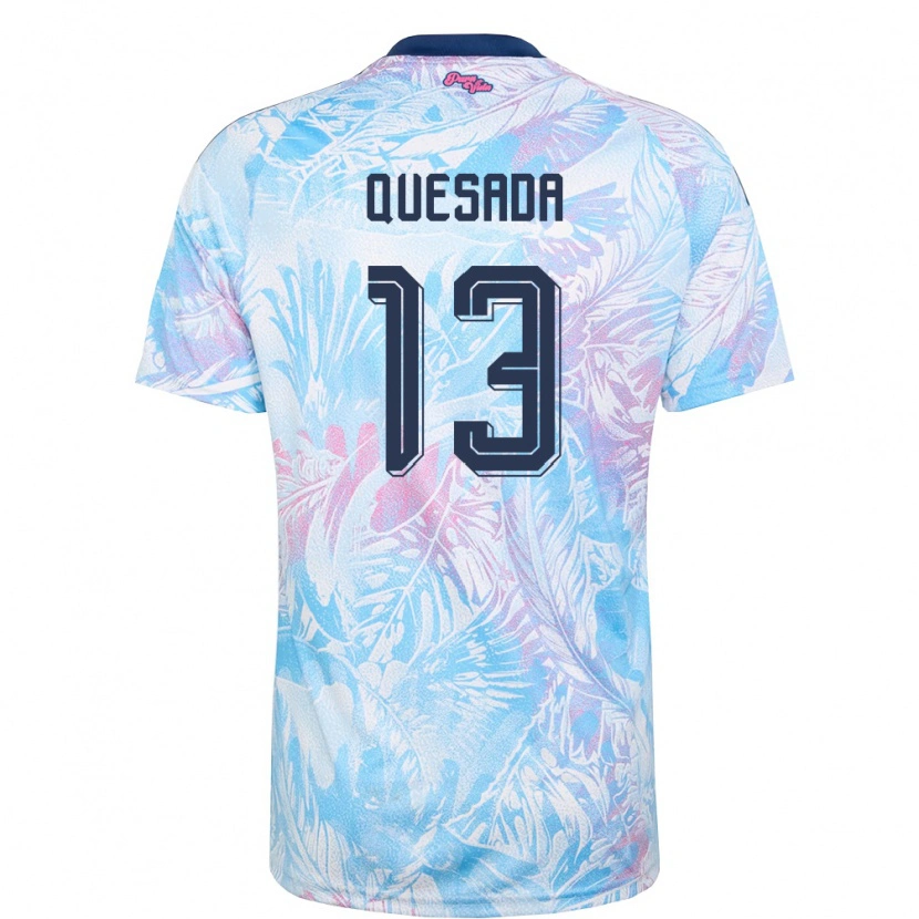 DanxenレディースコスタリカSebastián Quesada#13空色 紺 ピンクアウェイシャツ26-28ジャージーユニフォーム