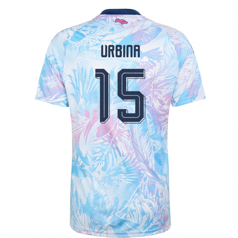 DanxenレディースコスタリカFabricio Urbina#15空色 紺 ピンクアウェイシャツ26-28ジャージーユニフォーム