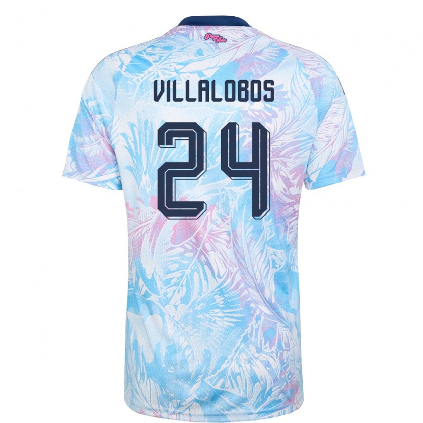DanxenレディースコスタリカAnthuan Villalobos#24空色 紺 ピンクアウェイシャツ26-28ジャージーユニフォーム