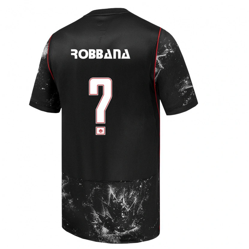 DanxenレディースカナダOmar Robbana#0黒 白 赤アウェイシャツ26-28ジャージーユニフォーム