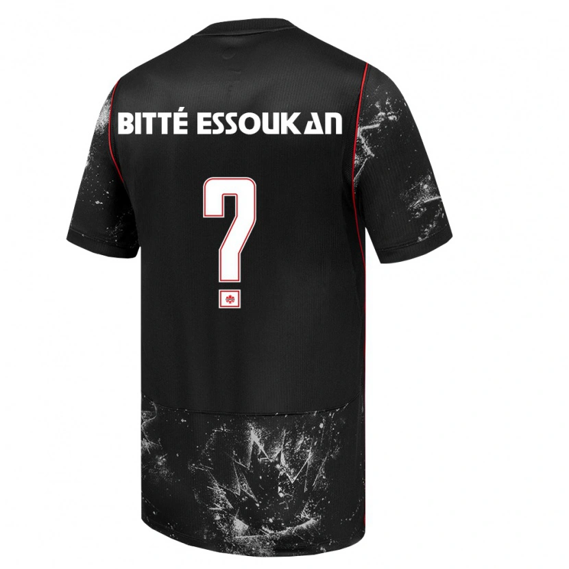 DanxenレディースカナダOliver Bitté Essoukan#0黒 白 赤アウェイシャツ26-28ジャージーユニフォーム