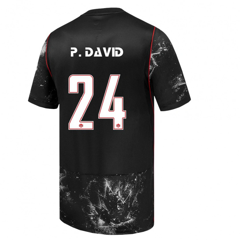 Danxenレディースカナダプロミス・アキンペル#24黒 白 赤アウェイシャツ26-28ジャージーユニフォーム