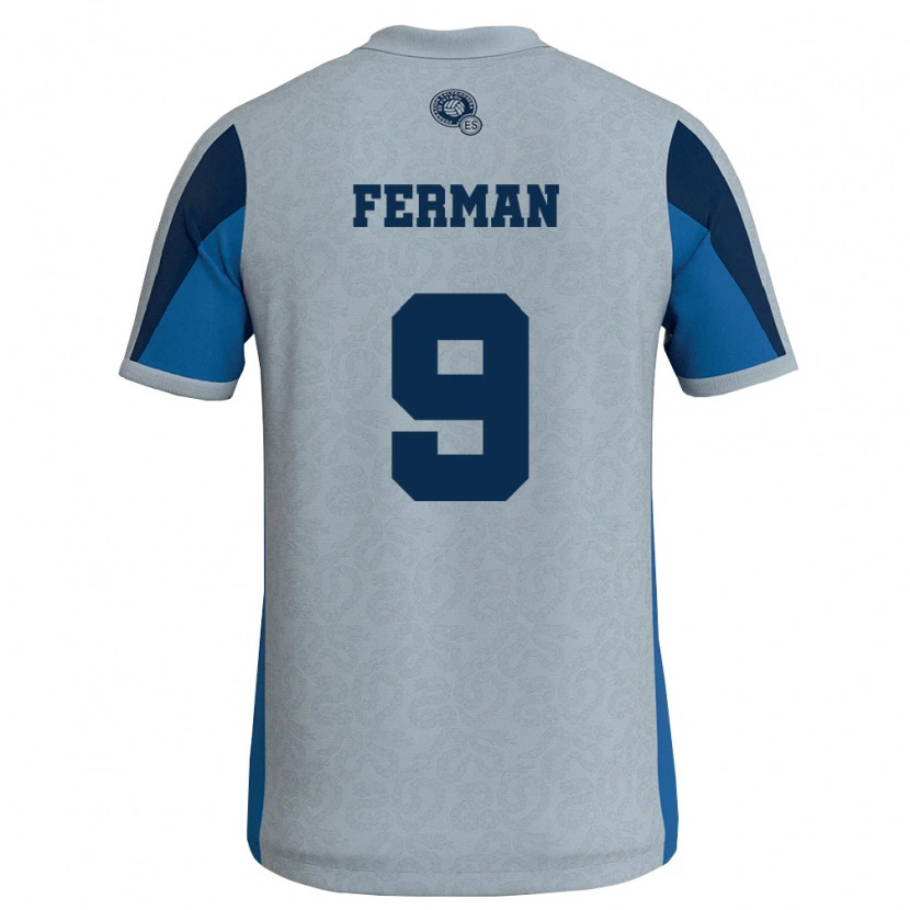 DanxenレディースエルサルバドルJavier Ferman#9白 空色アウェイシャツ26-28ジャージーユニフォーム