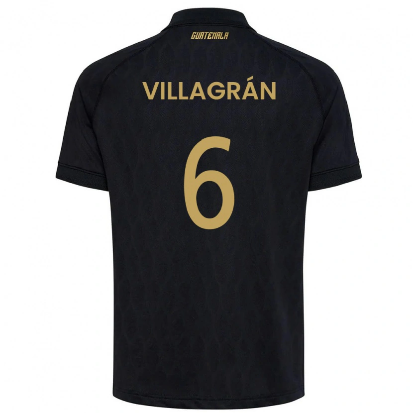 DanxenレディースグアテマラWilliams Villagrán#6黒 空色 白アウェイシャツ26-28ジャージーユニフォーム