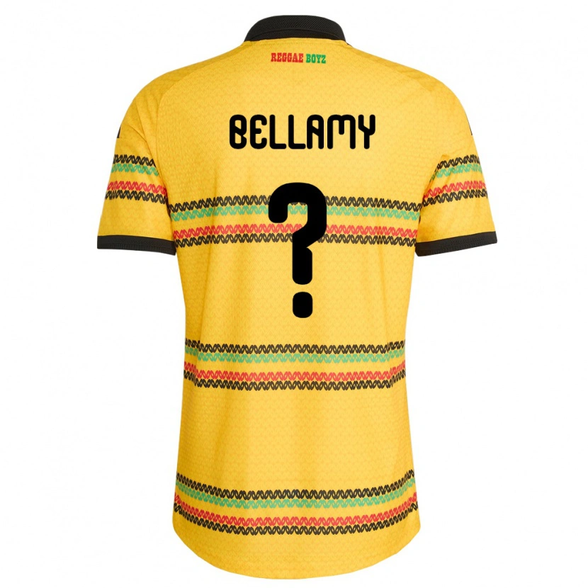 DanxenキッズジャマイカSydney Bellamy#0黄 黒 緑ホームシャツ26-28ジャージーユニフォーム