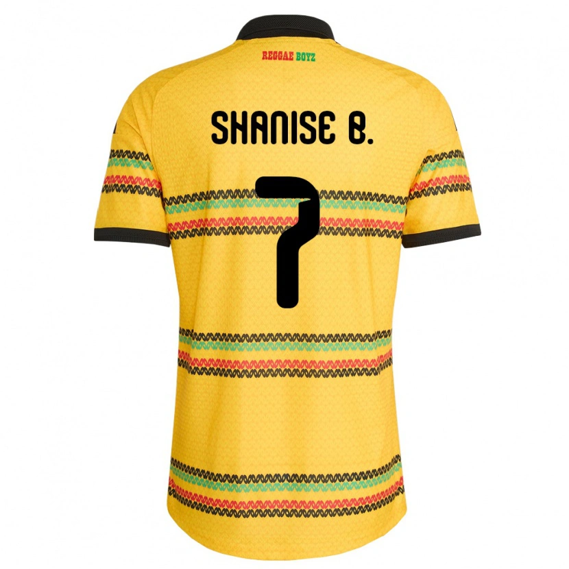 DanxenキッズジャマイカShanise Buckley#7黄 黒 緑ホームシャツ26-28ジャージーユニフォーム