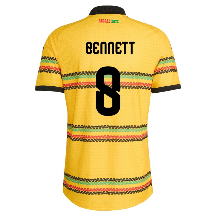 DanxenキッズジャマイカJaheem Bennett#8黄 黒 緑ホームシャツ26-28ジャージーユニフォーム
