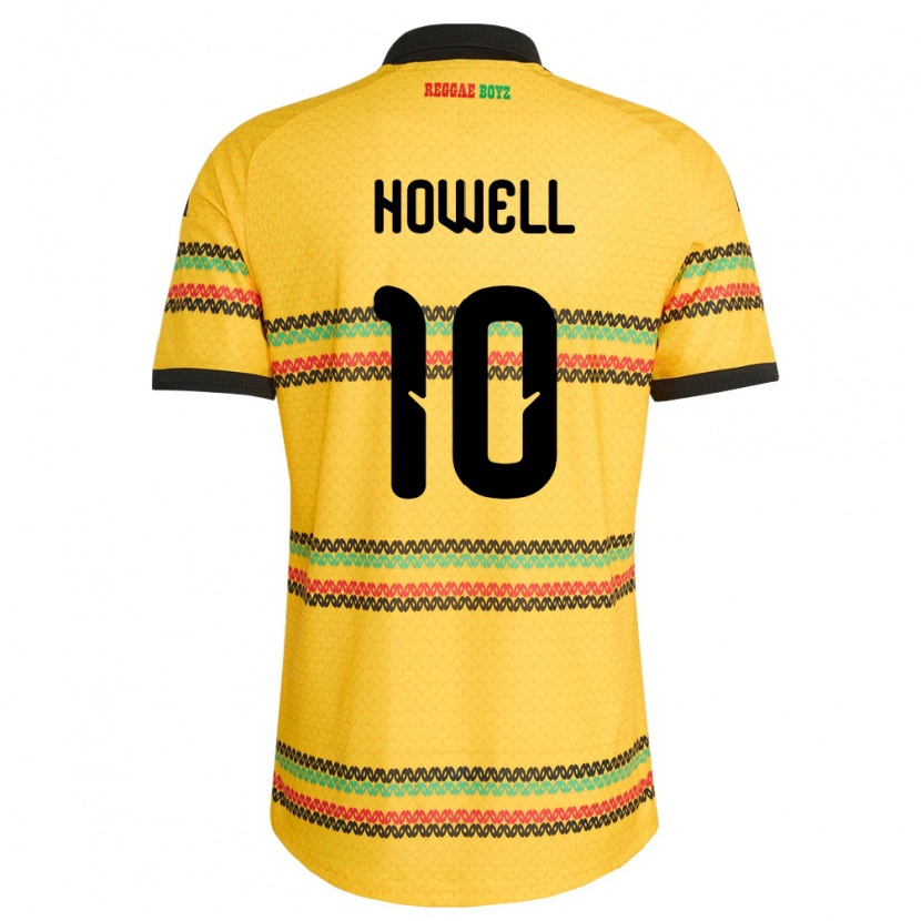 DanxenキッズジャマイカJabarie Howell#10黄 黒 緑ホームシャツ26-28ジャージーユニフォーム