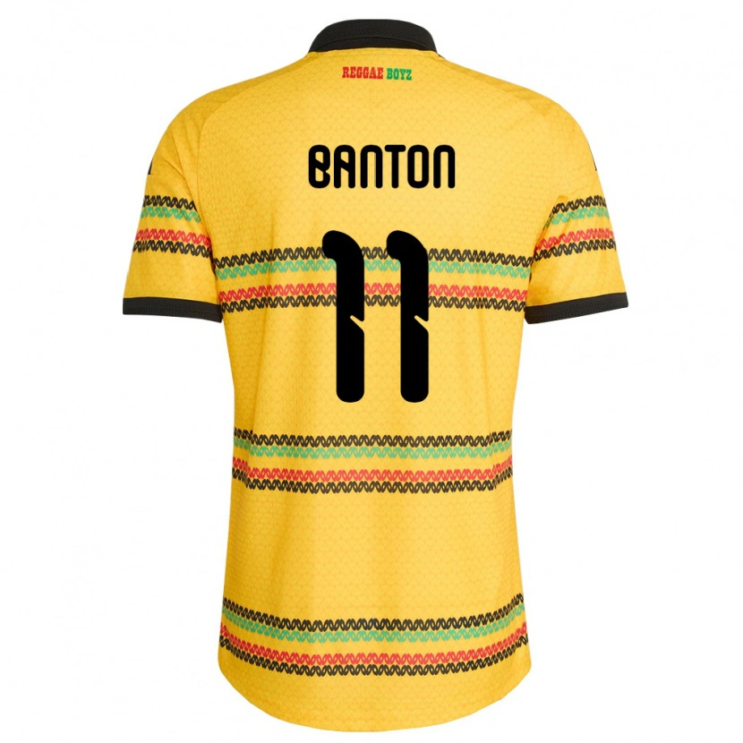 DanxenキッズジャマイカKenoy Banton#11黄 黒 緑ホームシャツ26-28ジャージーユニフォーム