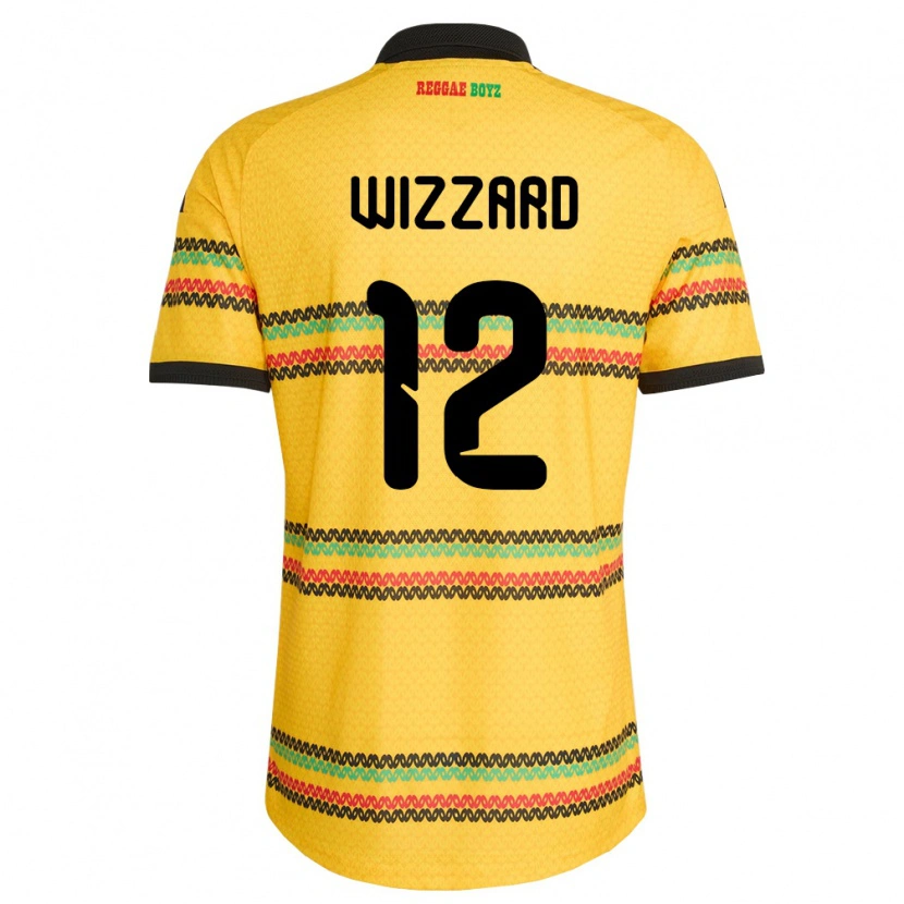 DanxenキッズジャマイカShadeko Wizzard#12黄 黒 緑ホームシャツ26-28ジャージーユニフォーム
