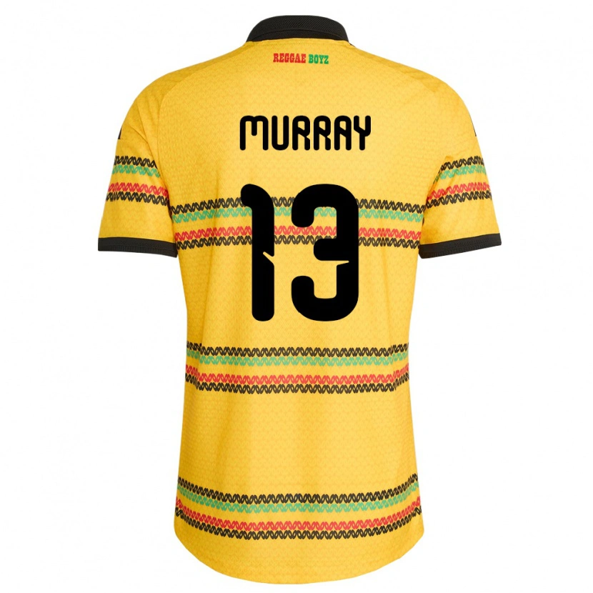 DanxenキッズジャマイカJustin Murray#13黄 黒 緑ホームシャツ26-28ジャージーユニフォーム