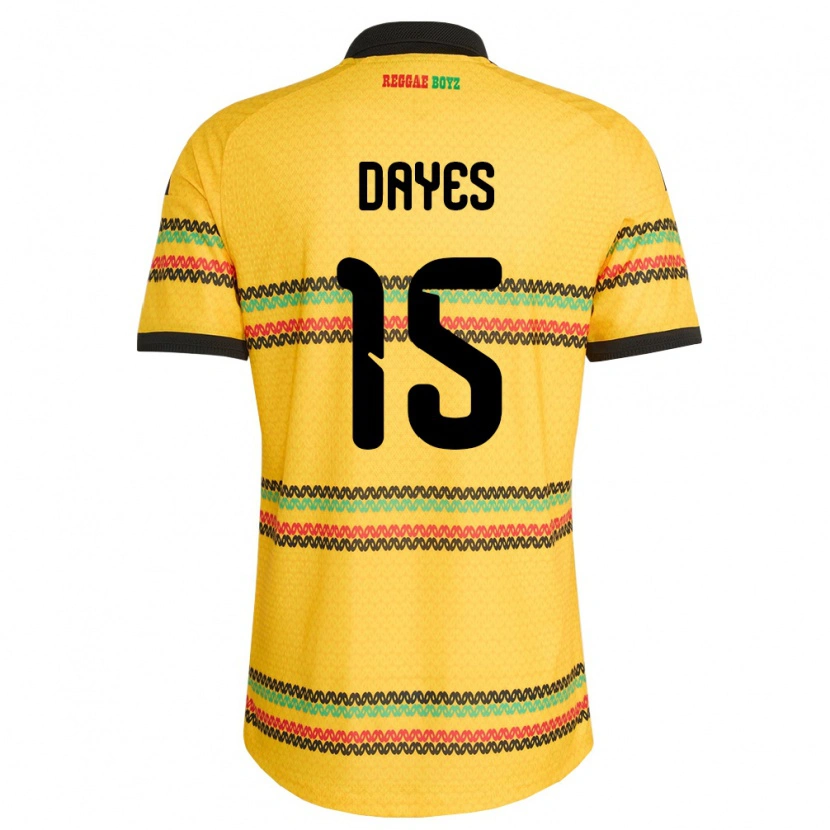 DanxenキッズジャマイカMikayla Dayes#15黄 黒 緑ホームシャツ26-28ジャージーユニフォーム